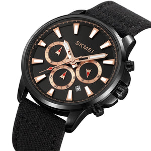 SKMEI - 2071 - High Quality Luxury Watch - Black/Black-Nylon image 2