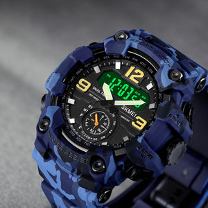 Skmei - 1637 - Warrior Dual Display Watch - Blue Camo image 1
