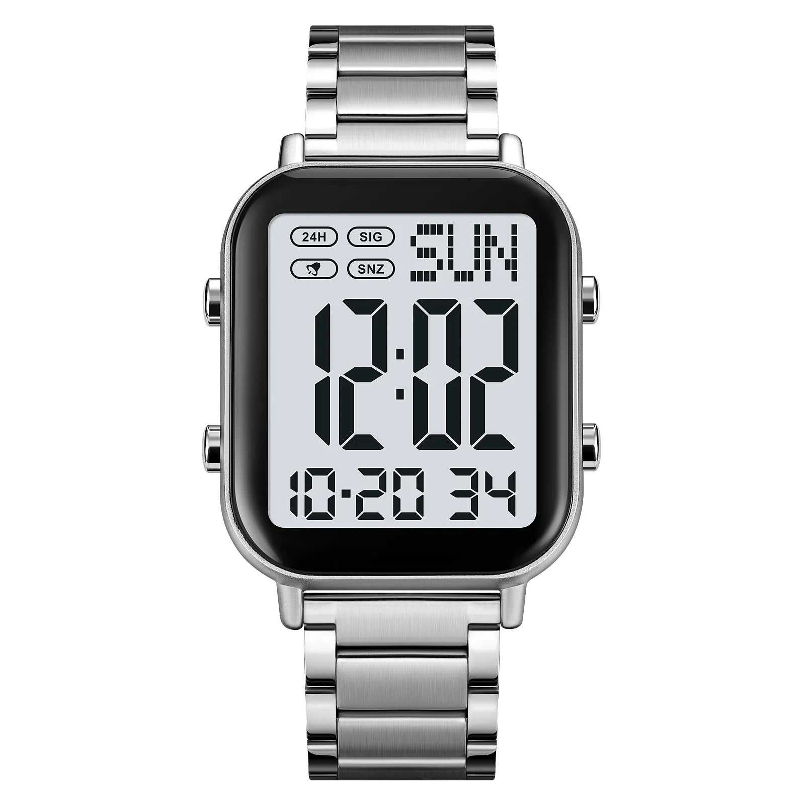 Skmei – 2259 – Digital Steel Watch – Silver/White image 0