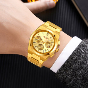 SKMEI - 9371 - Premium Quartz Chronograph Watch - gold/gold image 2