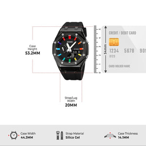 Skmei - 2100 - World Time 50m Waterproof - Black/Black image 4