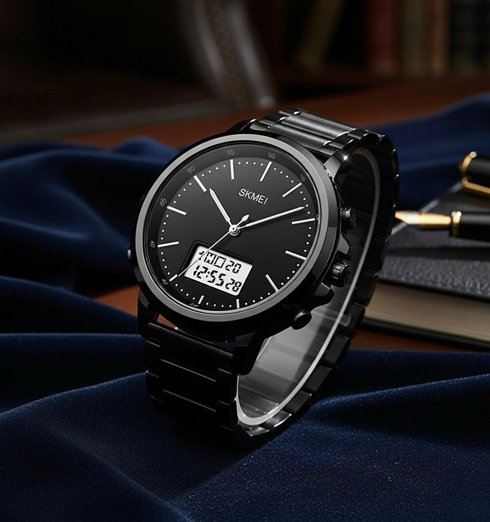 Skmei - 1652 (Chain) - Multifunctional Waterproof - Black/White-Steel image 5