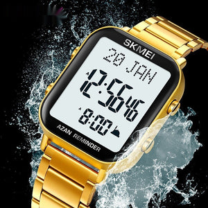 SKMEI - 2135 - Qibla Azan Time Reminder Prayer Watch - gold image 2