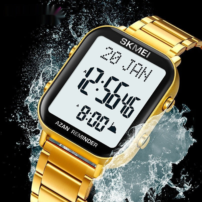 SKMEI - 2135 - Qibla Azan Time Reminder Prayer Watch - gold image 2