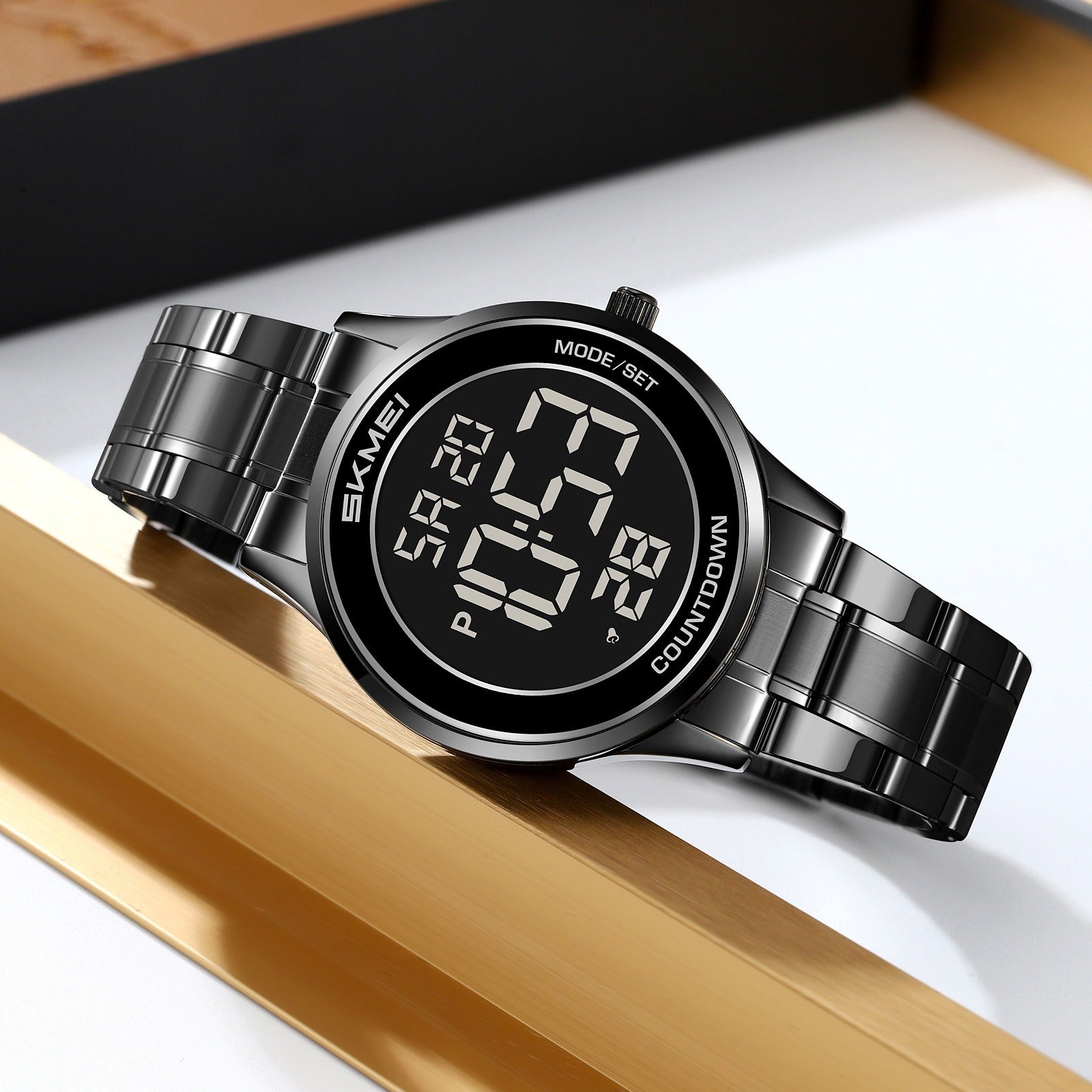 SKMEI 2425 Round Digital Countdown Watch - black/black image 1