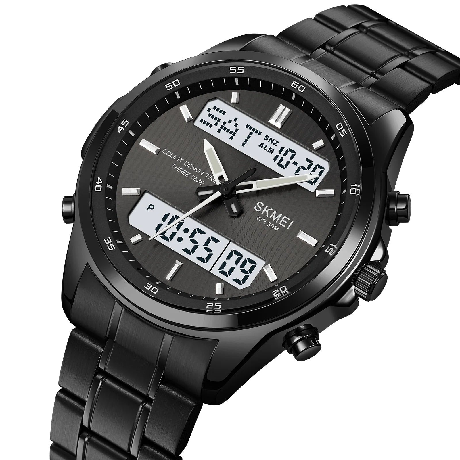 Skmei - 2049 - Multifunctional Waterproof Watch - Black/White image 1