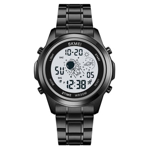 Skmei - 2019 - Advanced Digital Features Dual Time Watch - black-white image 0