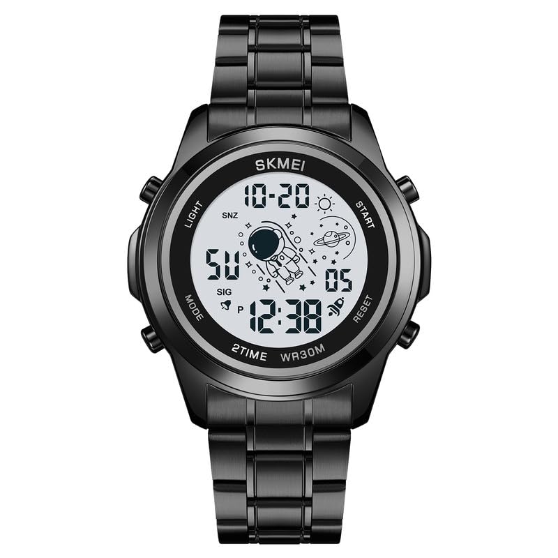 Skmei - 2019 - Advanced Digital Features Dual Time Watch - black-white image 0