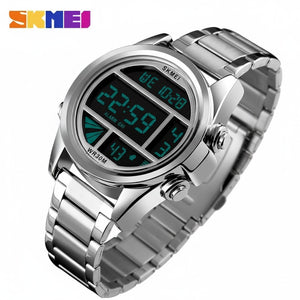 SKMEI - 1448 - Digital Sports Stainless Steel Waterproof Watch - Silver image 1