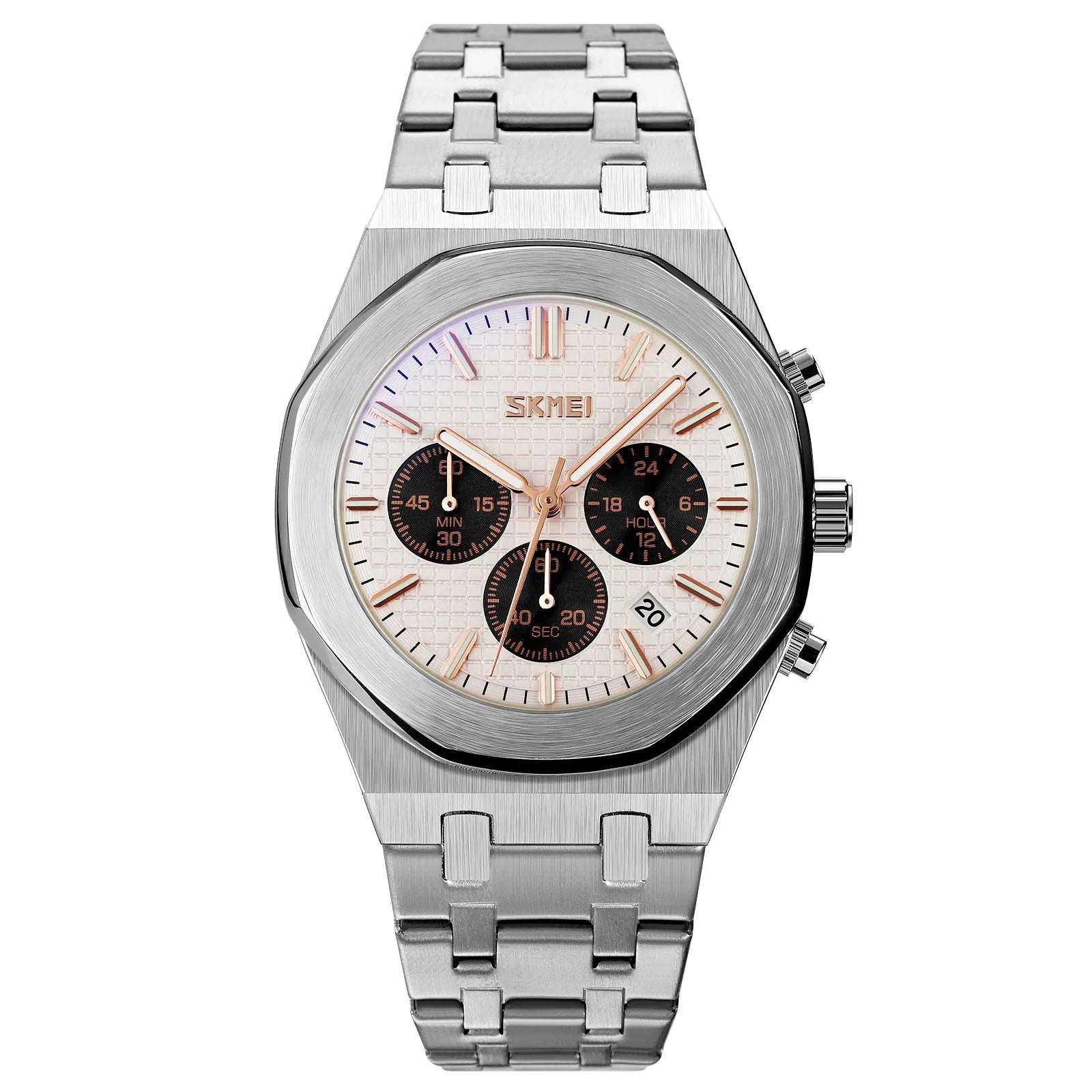 SKMEI - 9296 - Analog Stainless Steel Chronograph Quartz Watch - silver/silver image 0