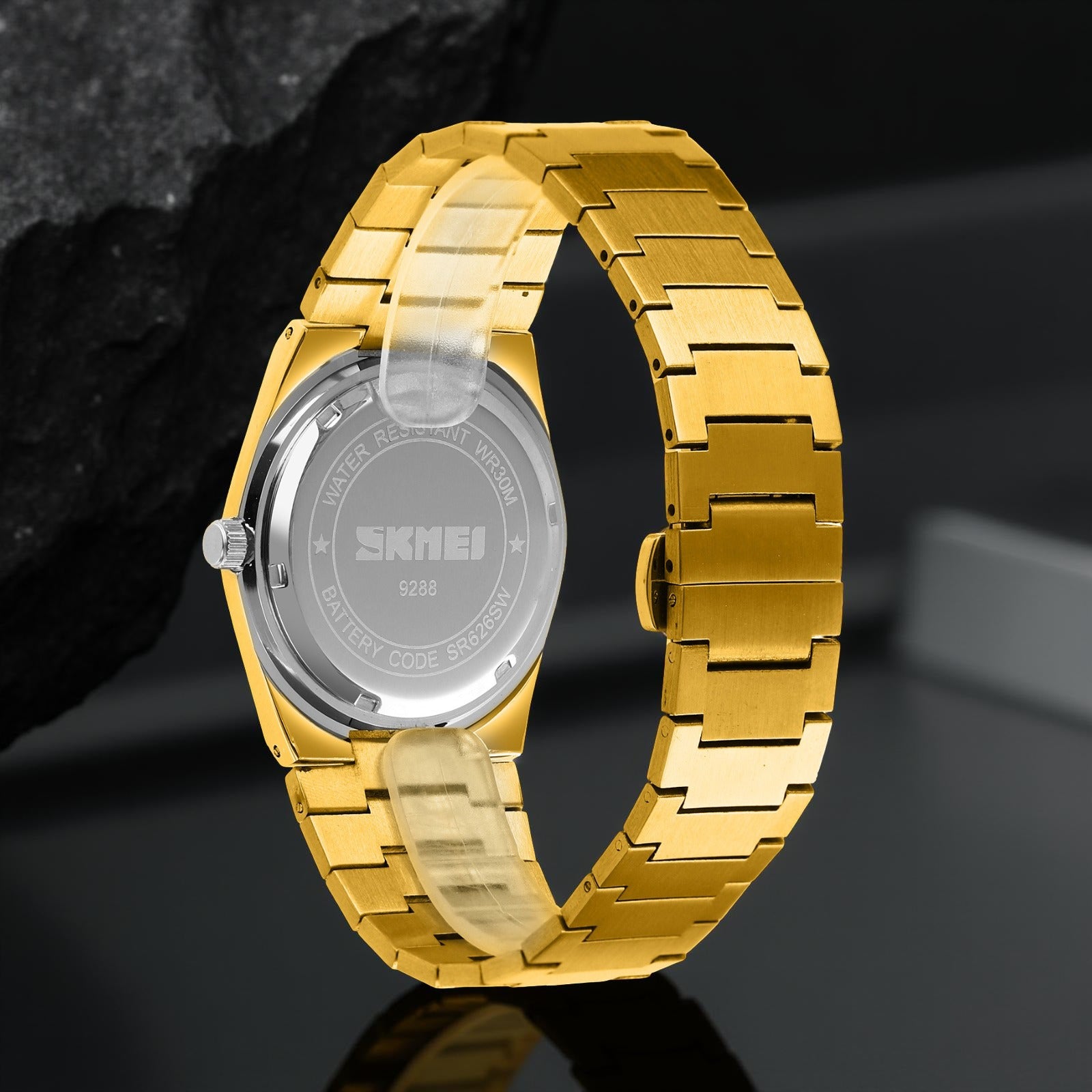 Skmei 9288 Business Class Luxury Watch - Gold/silver image 1