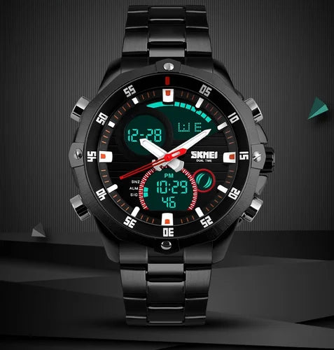 Skmei - 1146 - Waterproof Dual Display LED Digital Alarm - Black image 0