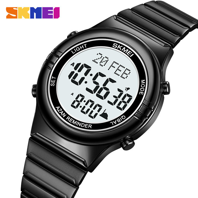 Skmei - 2200 - Qibla Azan Time Reminder Prayer Watch - black image 0