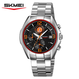 SKMEI - 9346 - Sport Chronograph Quartz Stainless Steel Watch - orange image 2