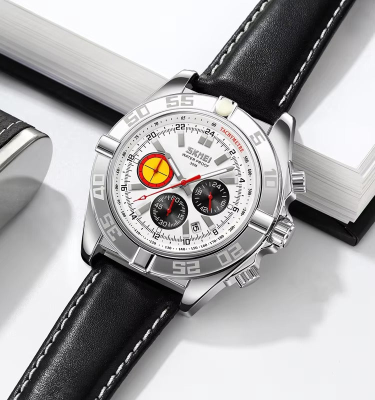 SKMEI - 9322 - Male Wristwatch Business Sport Chronograph - Silver/White image 1