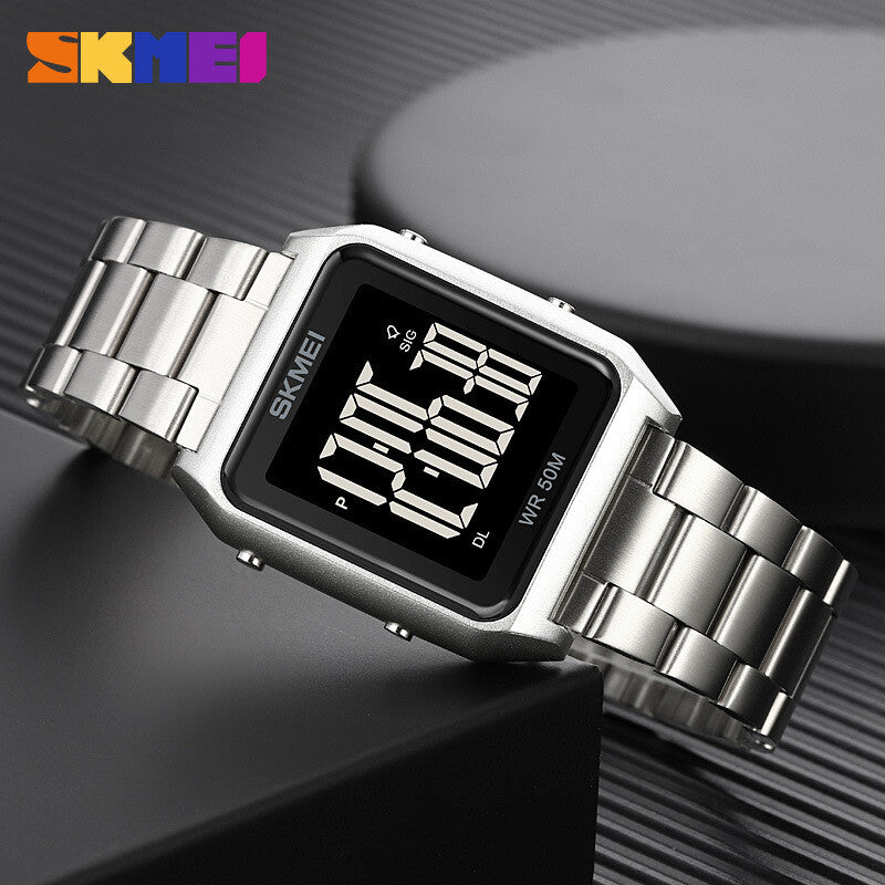 Skmei – 1879 – Digital Stainless Steel Watch – Silver image 1
