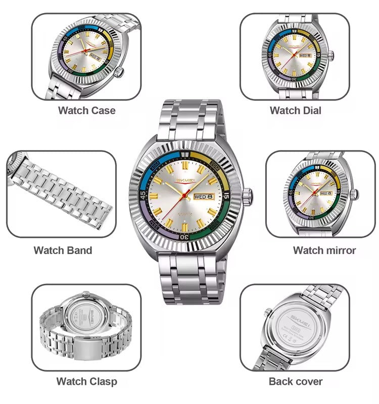 SKMEI - 9353 - Classic Stainless Steel Quartz Men Watch - Silver image 3