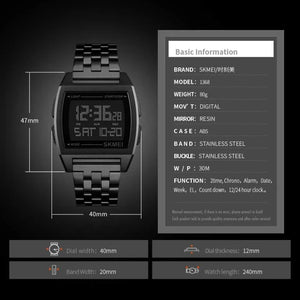 SKMEI - 1368 - Digital Electronic Male Clock Military Sports Watch - black image 4