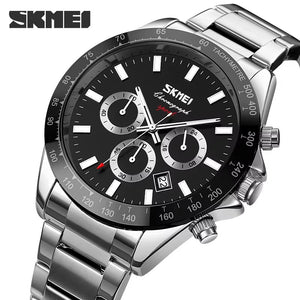 Skmei - 9259 - Stainless Steel Chronograph - Silver/Black image 0