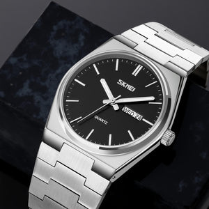 SKMEI - 9288 - Business Class Luxury Watch - Silver/Black image 1