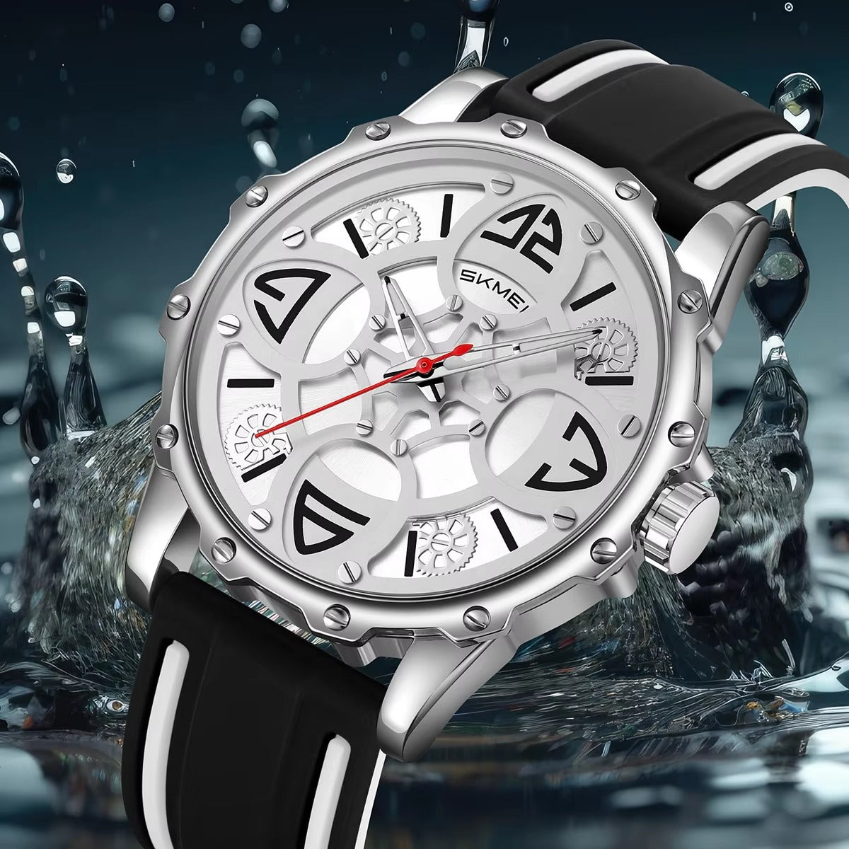 SKMEI 9342 Racing Analog Quartz Sports Watch - Black image 0