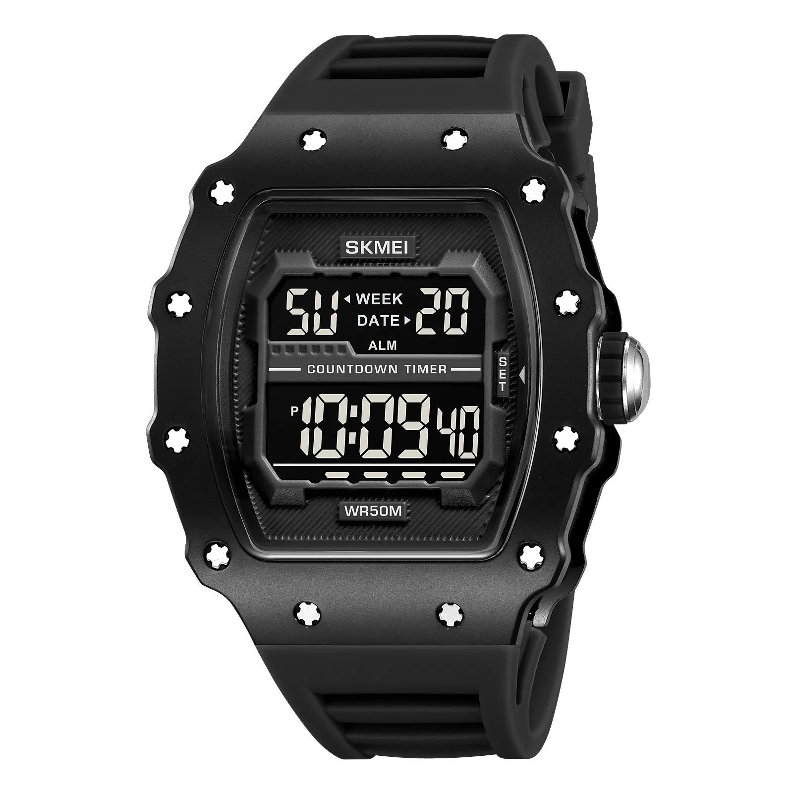 SKMEI 2296 Digital Sports Countdown Timer Watch - Black/black image 0