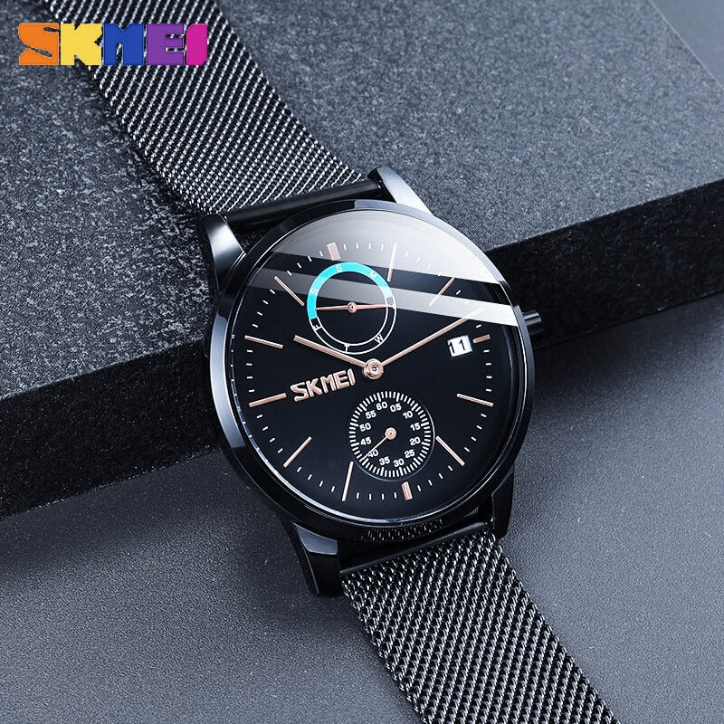 SKMEI - 9182 - Premium Minimalist Mesh Watch - black image 3