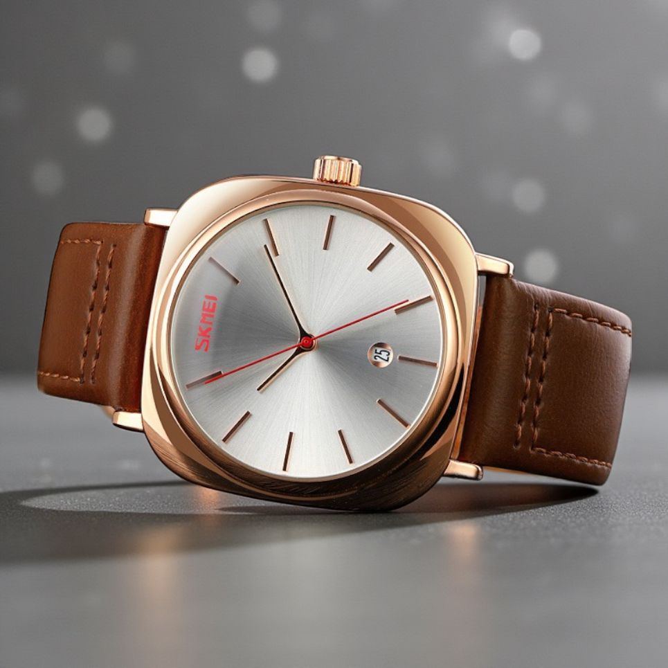 Skmei – 9266 – Elegant Classic Watch – Rose Gold / Silver image 1