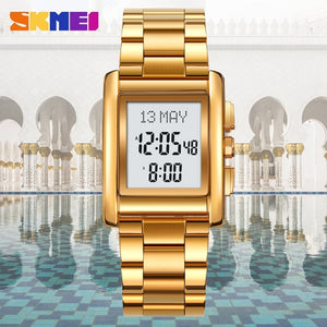 SKMEI - 2092 - Qibla Azan Time Reminder Prayer Watch - gold image 3