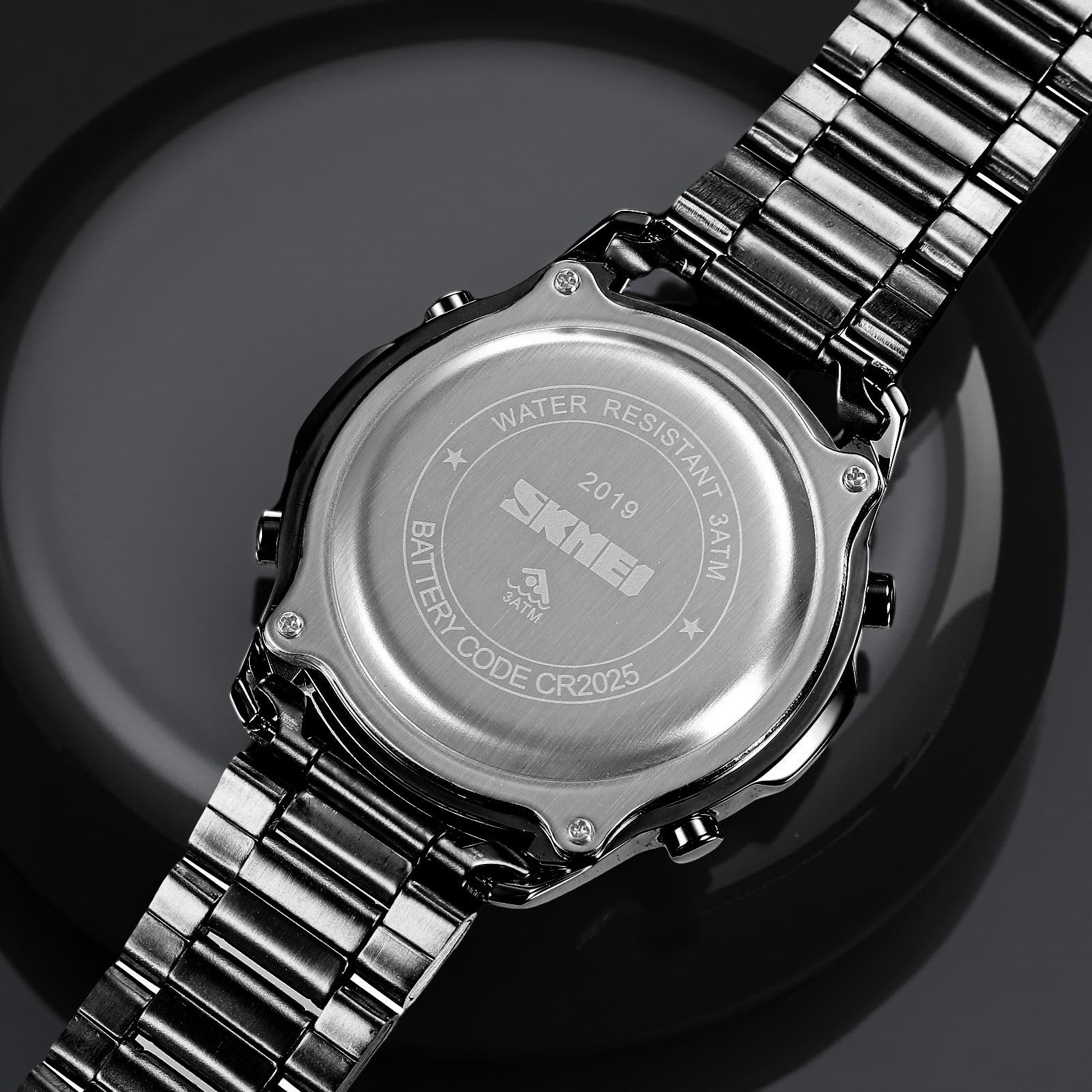 Skmei - 2019 - Advanced Digital Features Dual Time Watch - black-black image 2