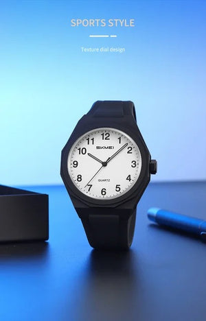 SKMEI - 2470 - High Quality Luxury Watch - White-Line image 2