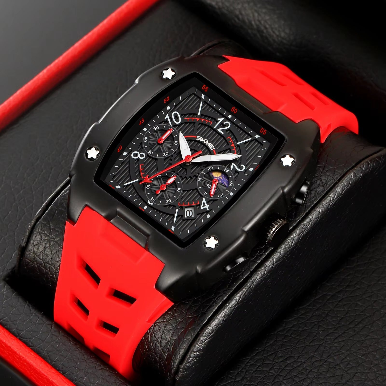 SKMEI - 9345 - Multifunctional Chronograph Quartz Watch - red image 3