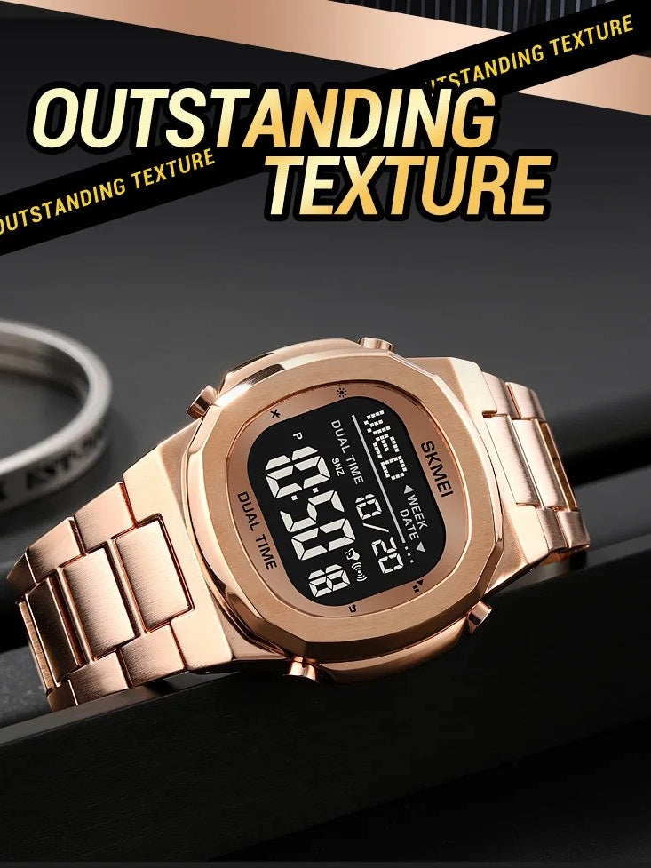 Skmei – 2036 – Qibla Azan Time Reminder Prayer Watch – RoseGold/Black image 3