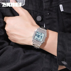 SKMEI - 1763 - Qibla Azan Time Reminder Prayer Watch - silver white image 2