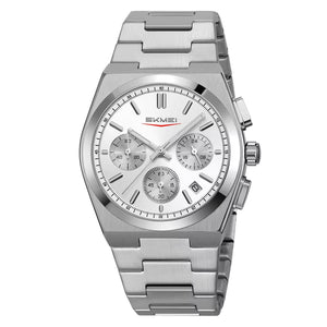 SKMEI - 9371 - Premium Quartz Chronograph Watch - Silver/Silver image 1