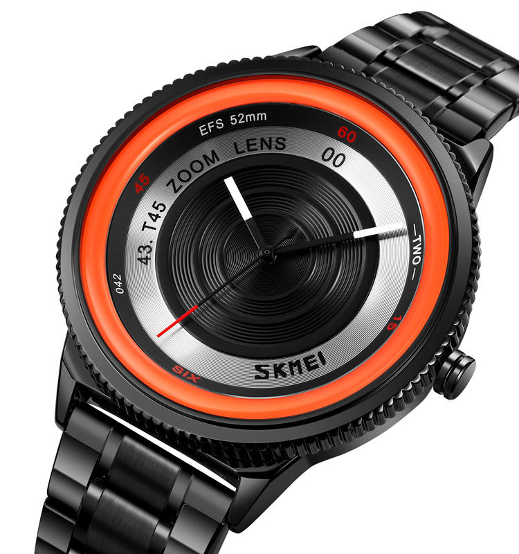 SKMEI - 9267 - Camera Lens Inspired Unique Wristwatch - orange image 1