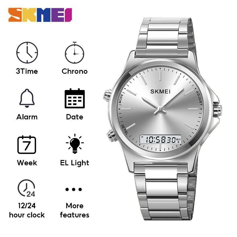 Skmei - 2120 - Electronic Luminous 30m Waterproof - Silver image 4