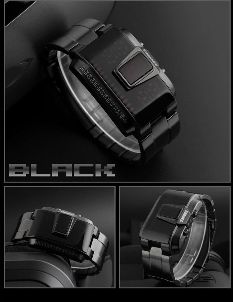 Skmei - 1179 - Digital Stainless Steel Watch - Black image 7