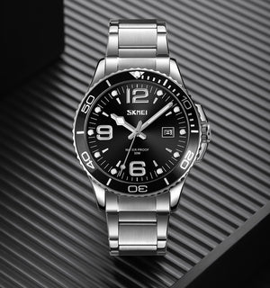Skmei – 9278 – Luxury Stainless Steel Quartz Watch – Black image 1
