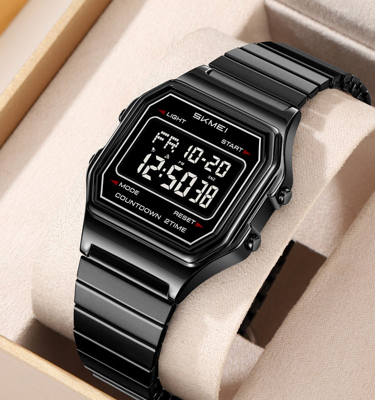 Skmei – 2465 – Digital Spring Strap Watch – Black/Black/SpringStrap image 2