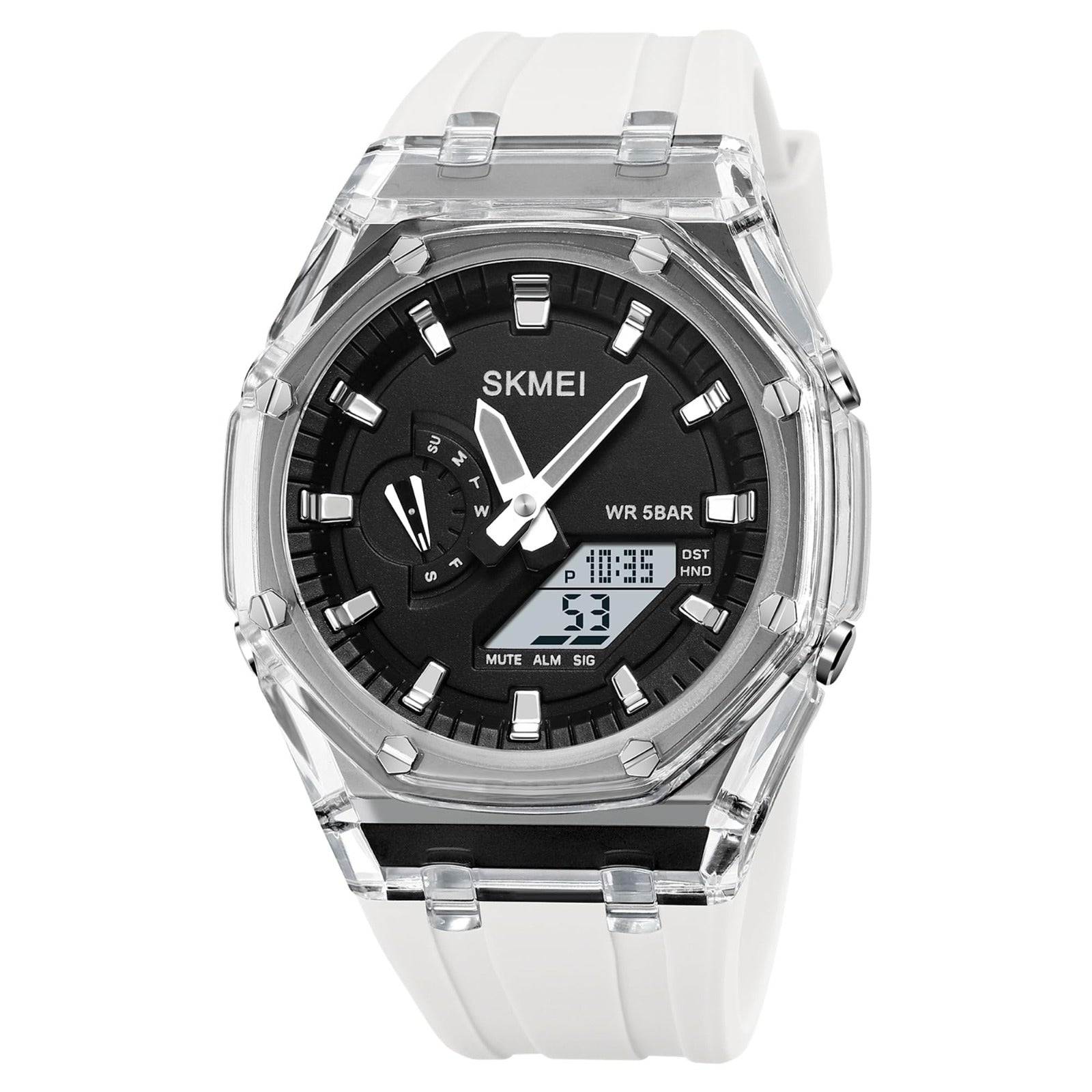 Skmei - 2100 - World Time 50m Waterproof - White/Black image 0