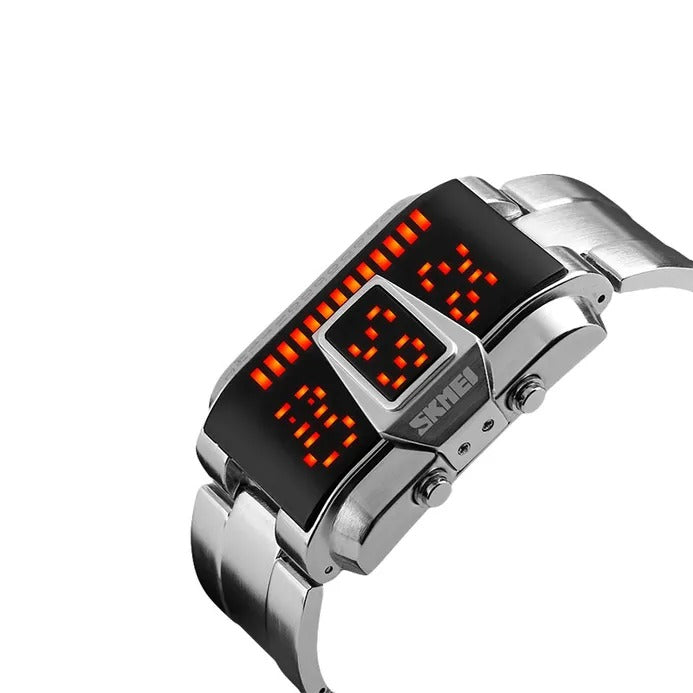 Skmei - 1179 - Digital Stainless Steel Watch - Silver image 4