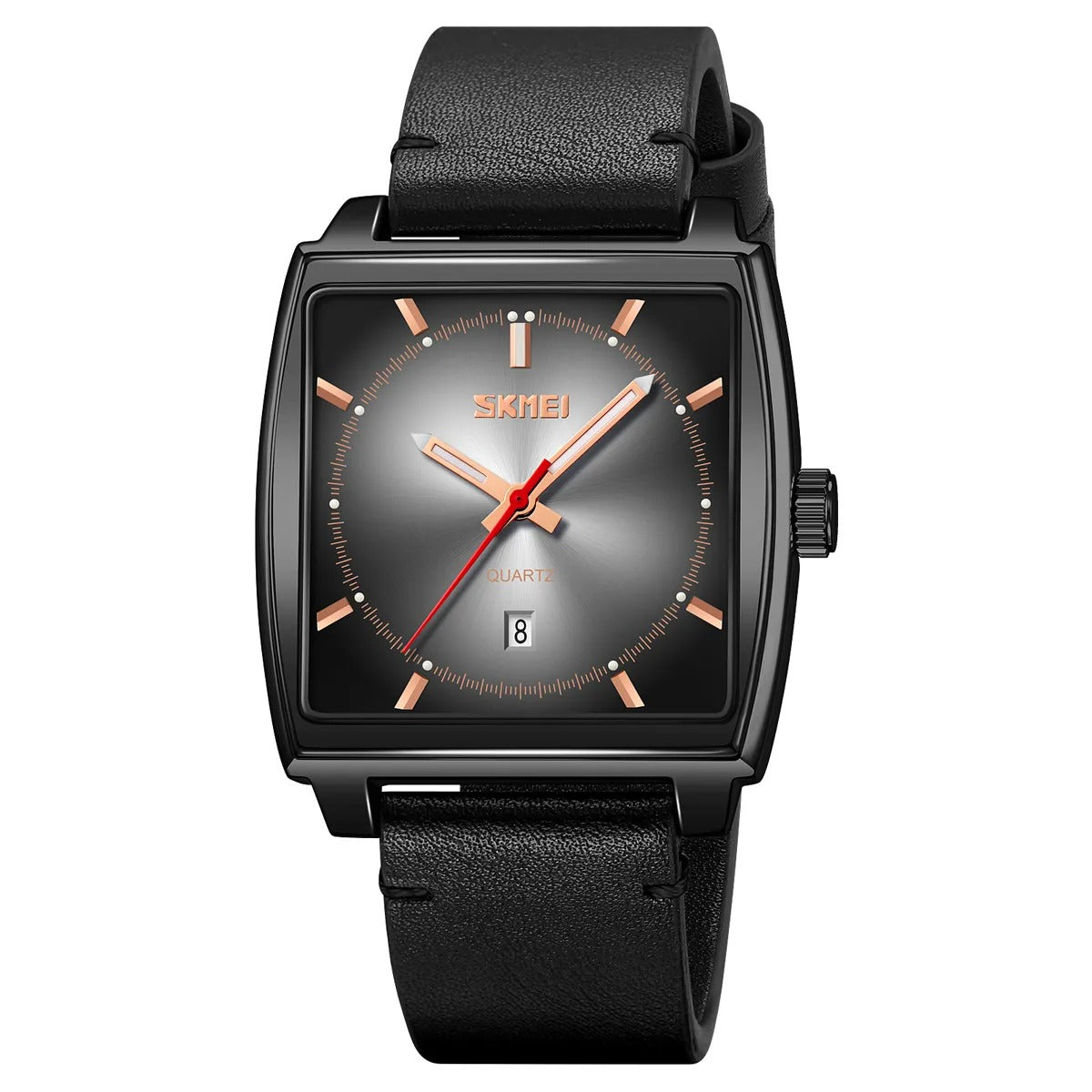 Skmei - 9316 - Elegant Square Analog Watch - black/silver image 0