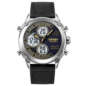 Skmei - 1975(strap)- Luminous 30m Waterproof Mutifunctional - Silver/Black-White image 0