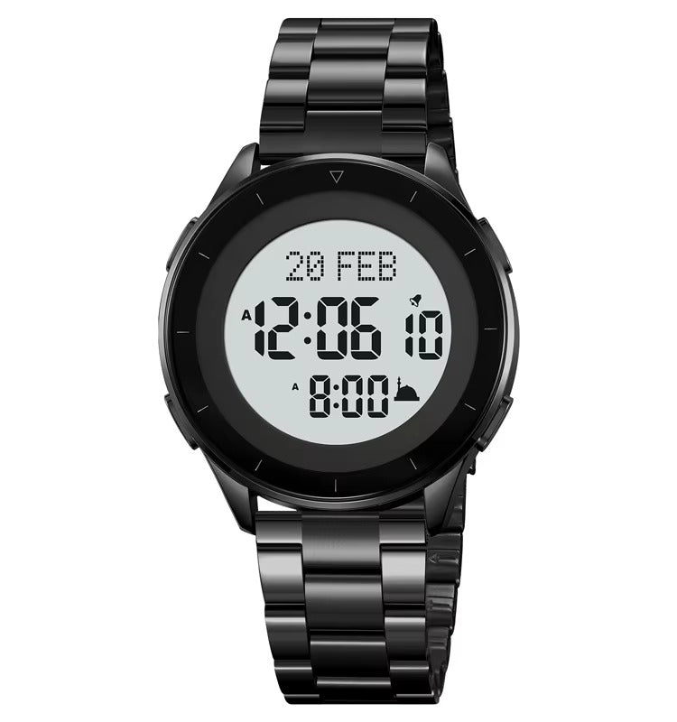 SKMEI - 2300 - Qibla Azan Time Reminder Prayer Watch - black image 1