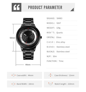 SKMEI - 9267 - Camera Lens Inspired Unique Wristwatch - Black image 4