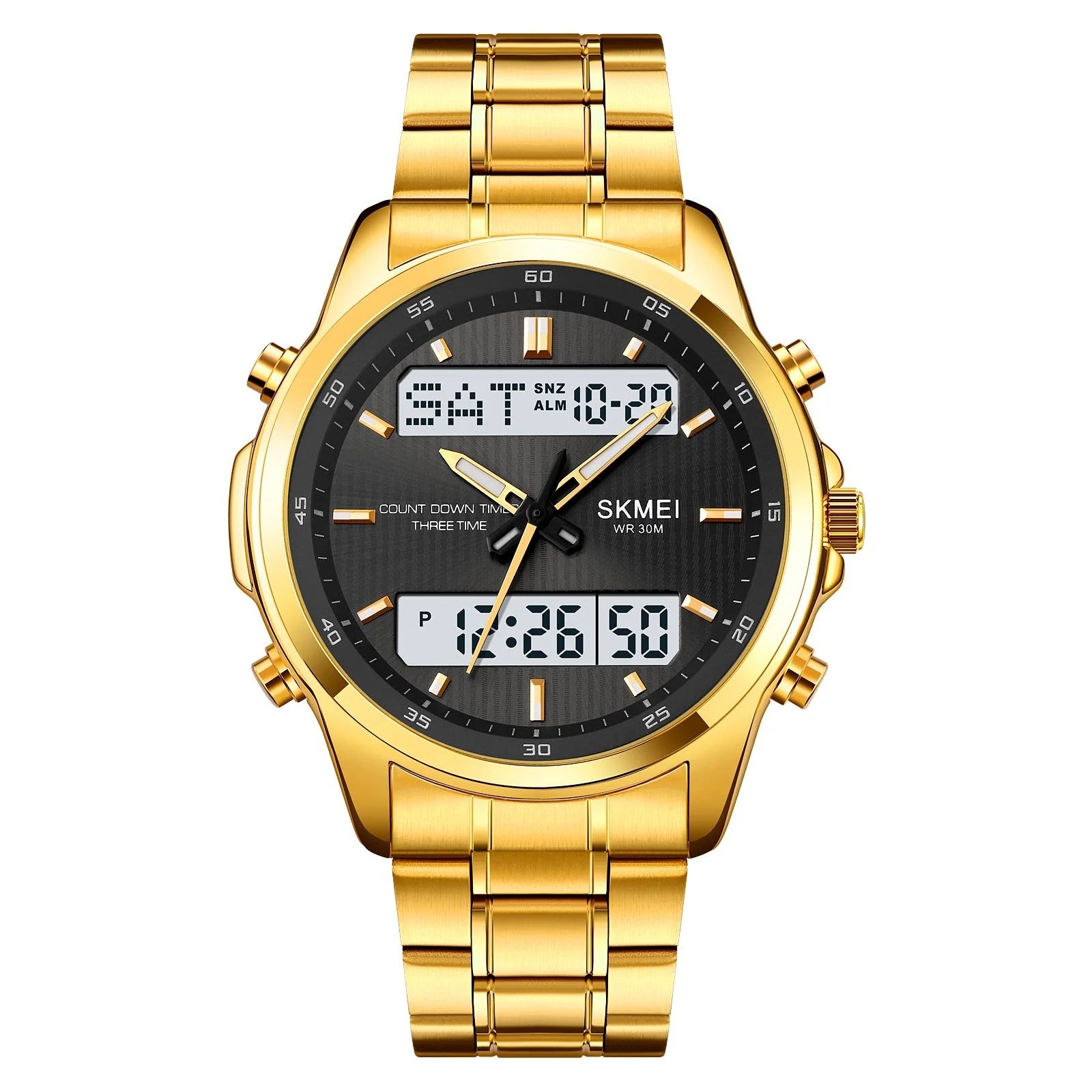 Skmei - 2049 - Multifunctional Waterproof Watch - gold/white image 0