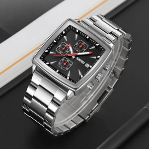 SKMEI - 9331 - Luxury Chronograph Wr30m Waterpoof Quartz - Silver/Black image 0