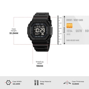 Skmei - 1988 - Street Armor Digital Watch - Black image 5