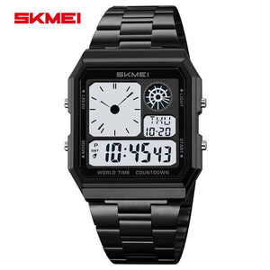 Skmei - 2353 - Digital World Electronic Watch - Black/White image 3